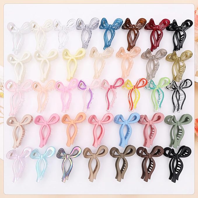 3 Pcs Bow Hair Clips Elegant Hair Claw Butterfly Hair Accessories for Girls Nonslip Butterfly Clips Hair Styling Accessories for Women