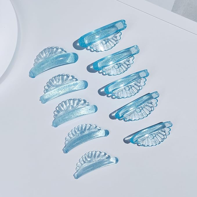 Libeauty Lash Lift Pads 10 Pcs/5 Sizes New Shell Shape Lash Lift Rods Reusable Silicon Lash Lift Shields DIY Use at Home or Salon Eyelash Lift Tools
