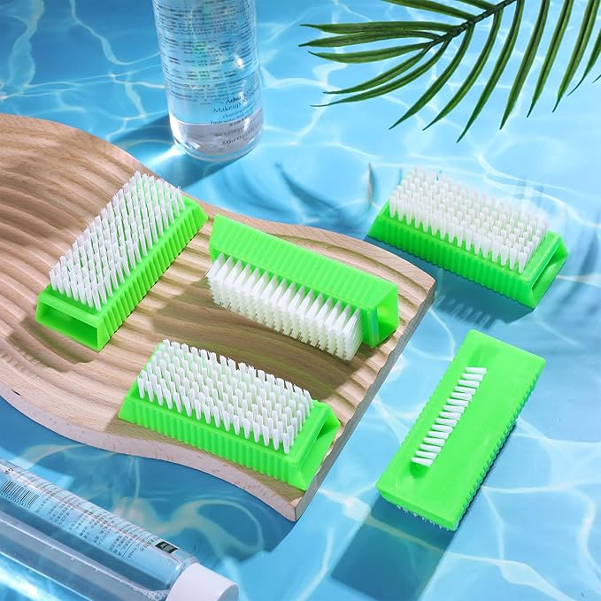 Boao 5 Pcs Hand Scrub Brushes for Nail Cleaning Fingernail Brush Soft Non Disposable Scrub Brush Plastic Hands Nail Cleaning Brushes for Men Women Kids (Green)