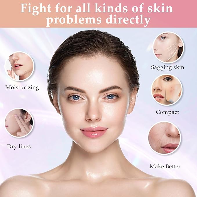 Red-Light-Therapy-for-Face and Neck Massager,7 Colors Womens Skin Rejuvenation Lifting Facial Massager Tool for Toning,Glow Boost (White)