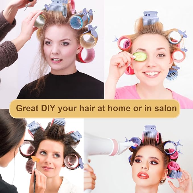 Hot Roller Clips -10PCS Hair Roller Clip - Replacement Roller Clips for Women Girls Hair Section Styling - Hair Curler Claw Clip - Purple