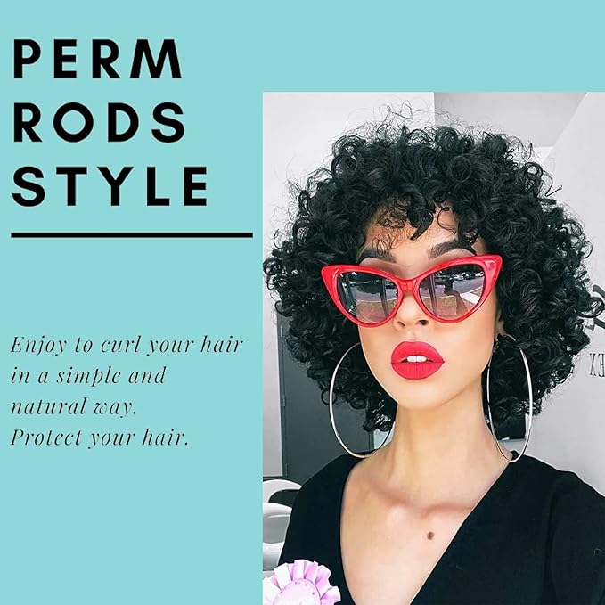 Perm Rods Jumbo, 36 pcs Extra Large Size Hair Rollers for Natural Hair Long Short Hair Styling Tool Curlers