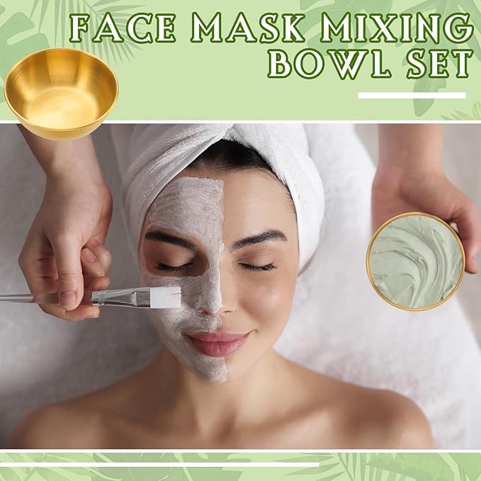12 Pcs 3.5 In DIY Face Mask Mixing Bowl Stainless Steel Esthetician Facial Mask Bowl Facial Small Mixing Esthetician Supplies for Lady Women Skincare Home Salon Cosmetic Beauty (Gold)