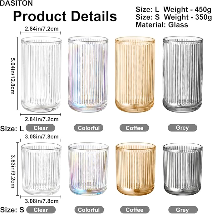 DASITON Makeup Brush Holder Organizer, Crystal Glass Makeup Brushes Storage Holder, Vintage Make Up Brush Cup for Vanity, Pen Pencil Holder for Desk, Toothbrush Holders for Bathroom (Coffee S)