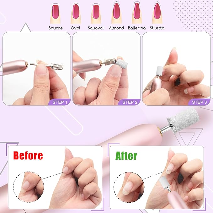100Pcs Nail Sanding Bands for Nail Drill 240Grit, Fine Grit Nail Sanding Bands for Nail Drill with 3/32” Nail Sanding Bit for Natural Nail, Nail Drill Sanding Bands Set for Manicure & Pedicure