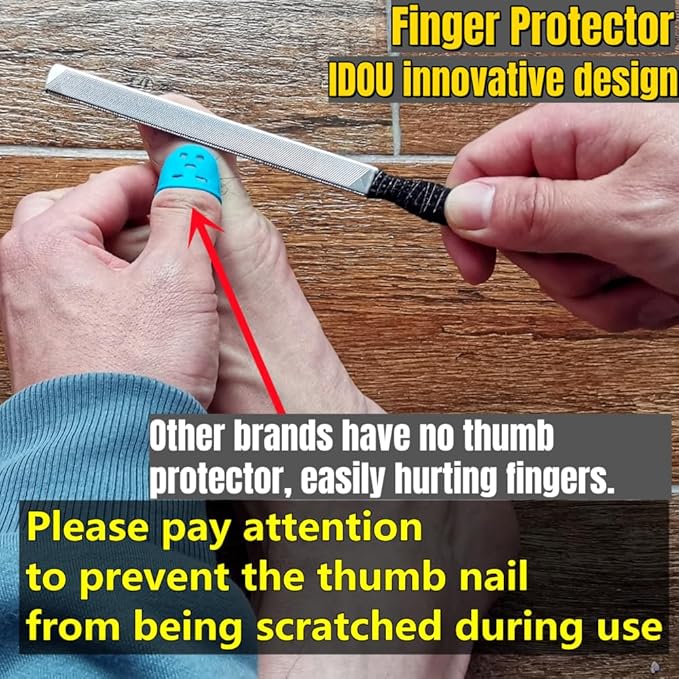 2 Pieces Toe Nail Files for Thick Nails,Stainless Steel, 4 Sides for Men Seniors & Dogs