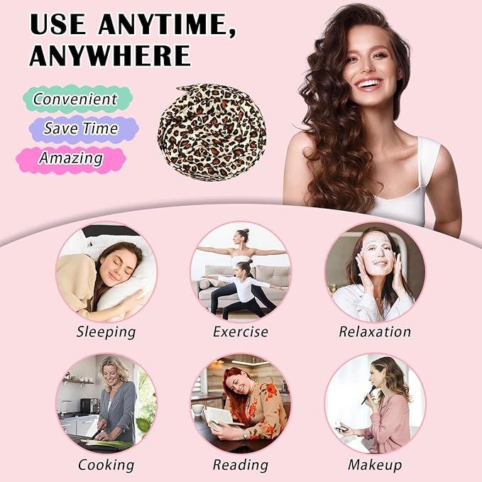 Gwabee 9 PCS Satin Heatless Curls Overnight Hair Curlers to Sleep In Hair Curler Rollers No Heat Hair Wrap for Curls Headband, 70" Satin Heatless Curling Rod Set for Women Long Waves Hair Volume