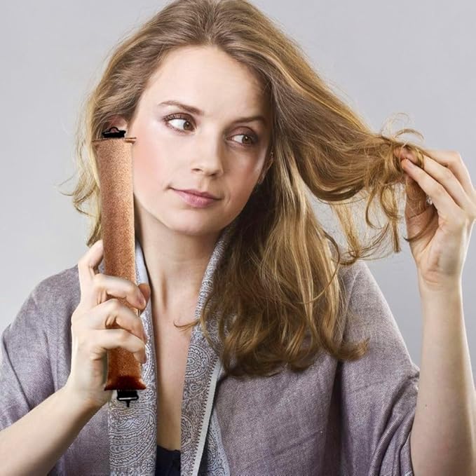 Heatless Hair Curlers for Overnight Curls, No Heat Curl Rods with Hook for Long & Medium Blowout Hair (Black)