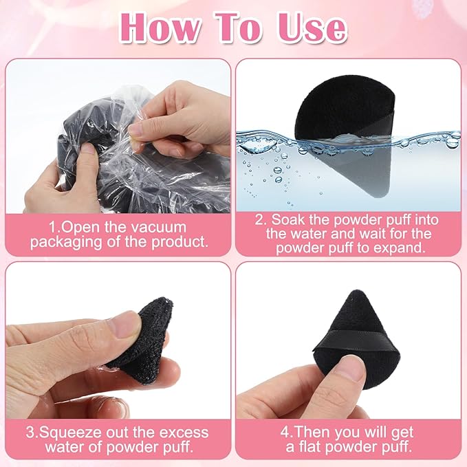 150Pcs triangle powders puff Soft powders puff bulk makeup sponge powder puffs for face powder setting makeup triangle puffs velour for foundation Wet and Dry Cosmetic Foundation Tools
