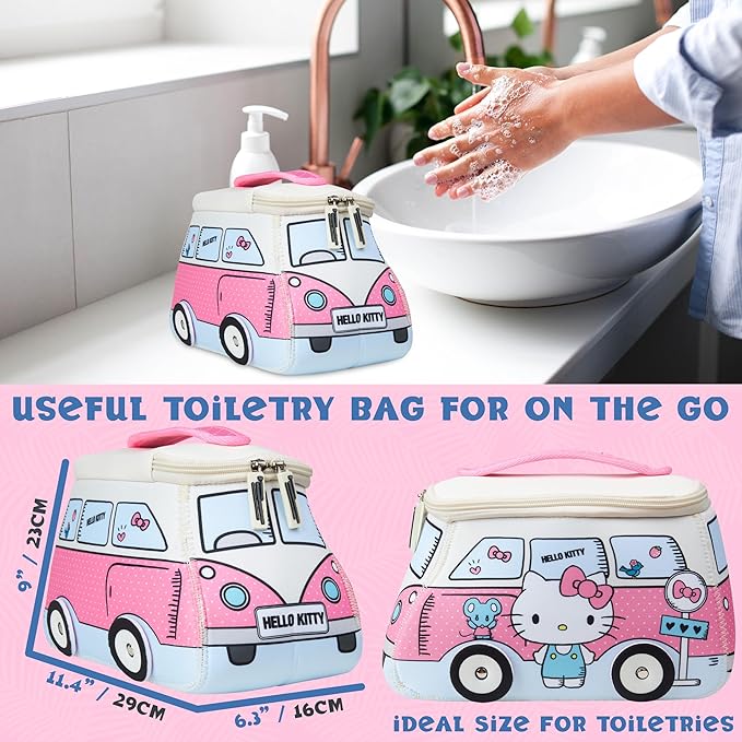 Get Trend Hello Kitty Toiletry Bag, Valentines Day Gifts for Women, Teens, Travel Essentials, Girls Makeup Bag Airplane, Cruise Essentials, Travel Accessories (Multi Hello Kitty)