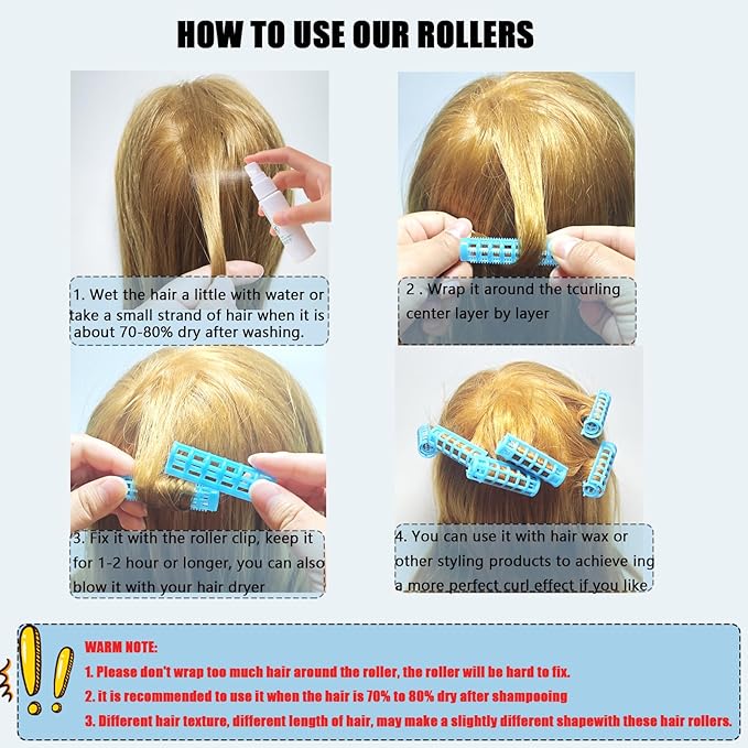 ZMD 28PCS Self Grip Small Hair Rollers Set, 0.6In/1.5cm Plastic Snap on Rollers Heatless Curlers with Comb Hairdressing Tools for Women/Men Short Thin Fine Hair (Purple)