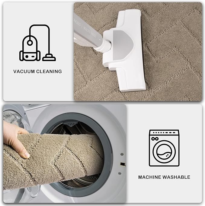 PURRUGS Dirt Trapping Door Mat 32" x 70", Non-Slip Machine Washable Entry Rug, Dog Doormat, Indoor Front Door Mat, Super Absorbent Entryway Rug for Muddy Shoes & Paws, Taupe