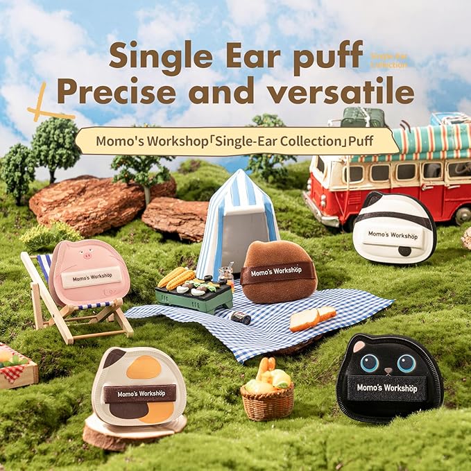 2-Pack Cute Lamb Makeup Sponges, 85° Precision Tip Blender for Foundation & Concealer, Rubycell & PU Leather for Flawless Full-Coverage Makeup & Storage Case