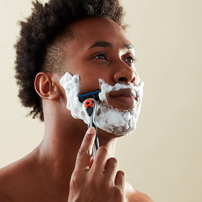 Amazon Basics 5-Blade Razor Refills for Men with Dual Lubrication, Hypoallergenic, Clean Shave, Precision Beard Trimmer, 12-Pack (Fits Amazon Basics Razor Handles only)