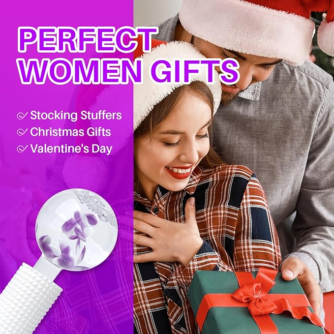 Ice Globes & Ice Roller for Face and Eyes - Facial Massage Tools for Skin Care, Reduce Wrinkles & Puffiness, Cooling Globes & Roller Ball for Glowing Skin 2PCS (Purple)
