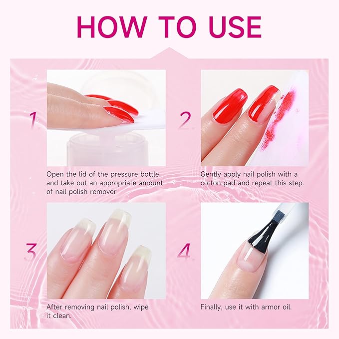 AIJIMEI Nail Polish Remover For Regular Nail Polish Pump Bottle Design 160ml & Nail Cleanser Cleaning The Surface Of Nails Varnish Of Oil FLot Glue On Surface Applicable For Nail Daily Clean