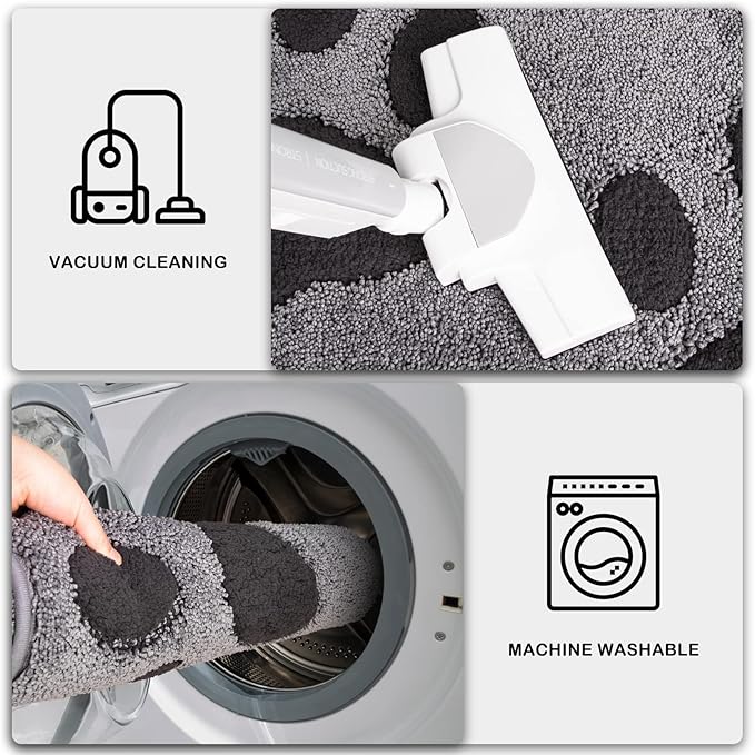 PURRUGS Dirt Trapping Door Mat 32" x 47", Non-Skid/Slip Machine Washable Microfiber Entryway Rug, Dog Doormat, Super Absorbent Welcome Mat for Muddy Wet Shoes and Paws, Grey