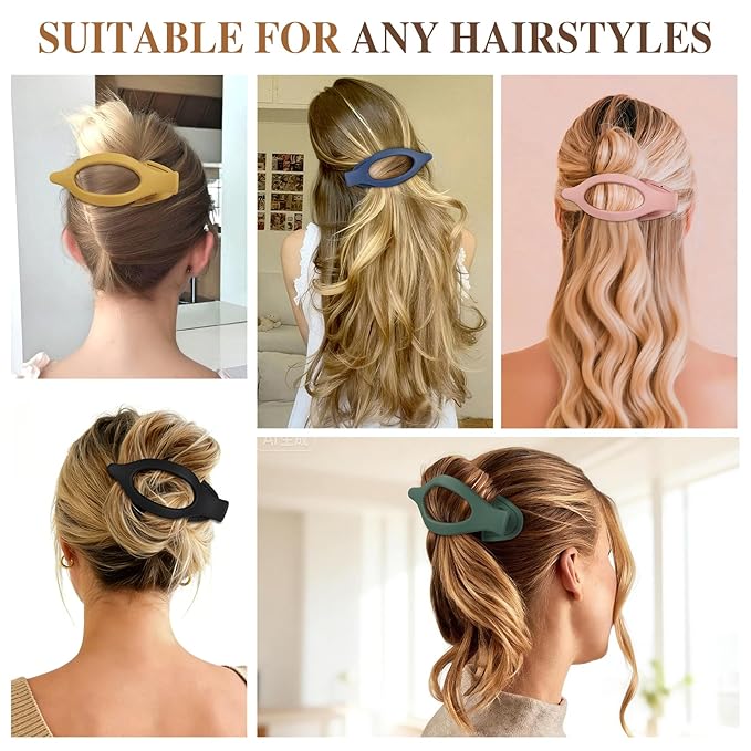 10 Pcs Flat Hair Clips for Women French Concord Claw Clips for Thick and Thin Hair Claw Clips Duck Billed Barrettes Hair Accessories for Women and Girls (Bright Colorful)