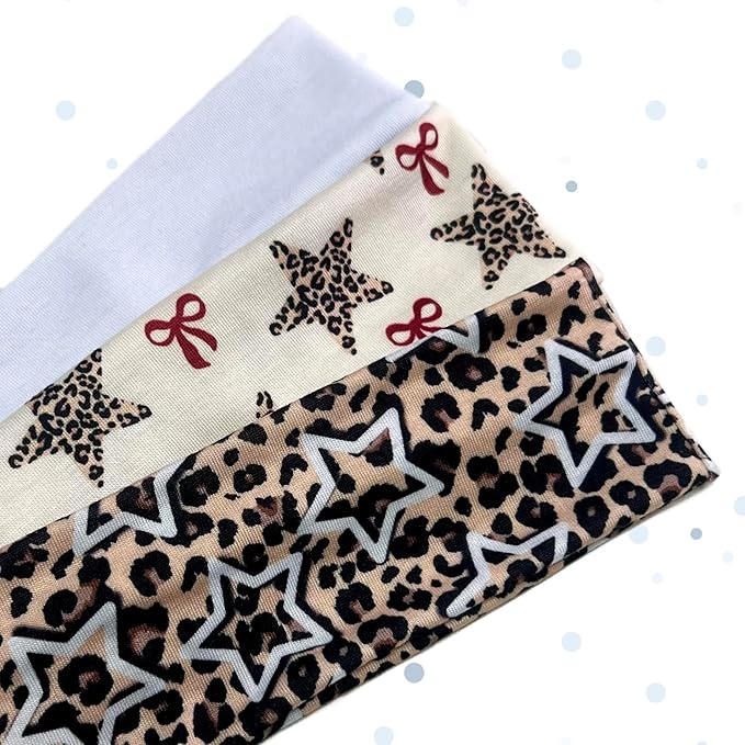 TERSE Leopard Headbands for Women Y2K Accessories: Trendy Women Head Bands with Cute Bow Star Cheetah Print, Stretchy Hair Bands 6PCS