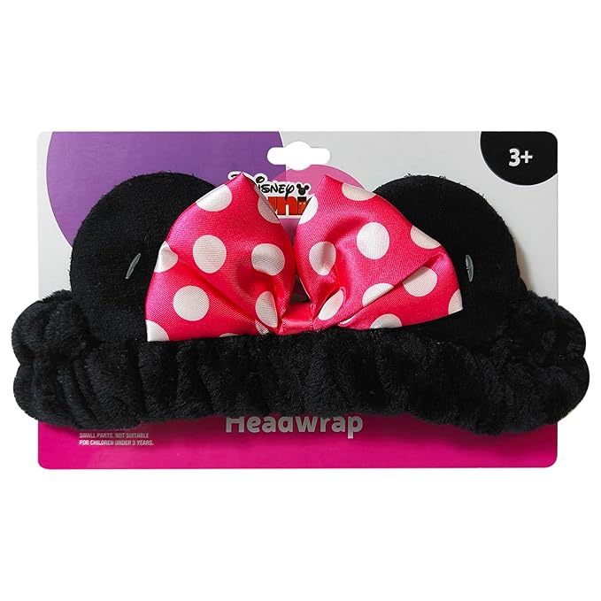 LUV HER Disney Minnie Mouse Girls Cartoon Character Headbands - One Size Fits All, Soft Stretchy Fabric - Fun Fashion Accessory for Everyday or Special Occasions, Ages 3+