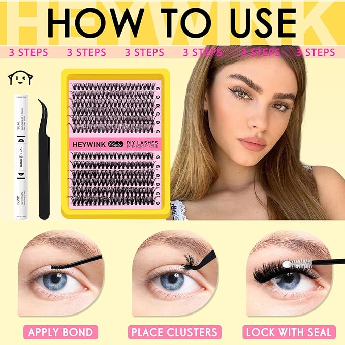 Lash Extension Kit DIY Lash Clusters Eyelash Extension Kit, 10-18mm 30D 40D Individual Lashes Kit Natural Lash Clusters with Lash Bond and Seal, Lash Tweezers for Beginner(30D+40D 10-18MM Kit)