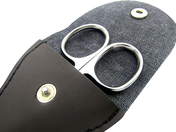 Rounded Stainless Steel Small Facial Hair Scissors, 3.7 Inches - Rounded Tip Scissors for Nose Hair, Mustache, Beard, Eyebrows, Eyelashes & Baby Nails