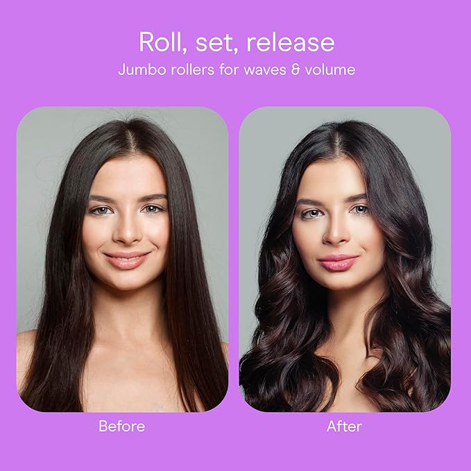 Conair Hot Rollers for Long,Medium & Short Hair,12 Jumbo 1 ½" Heated Hair Rollers with Clips,Hot Curlers for Women,Volume & Curls,Amazon Exclusive,Black,(Pack of 4)