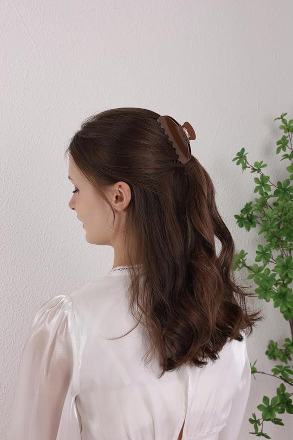 Durable Acetate Hair Clips - 4-Inch Coffee Claw Clips for Fine and Thick Hair (Coffee)