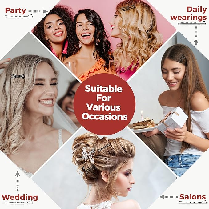 300 Pcs Bobby Pins Black, Hair Pins for Women Girls and Kids, Invisible Wave Hair clips Bulk with Storage box, Pain-Free Hairpins(2 Inch Black)