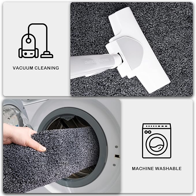 PURRUGS Dirt Trapping Door Mat 20" x 31.5", Non-Slip Machine Washable Entryway Rug, Dog Doormat, Indoor Front Door Mat, Super Absorbent Entry Rug for Muddy Shoes & Paws, Bluish Grey-Black