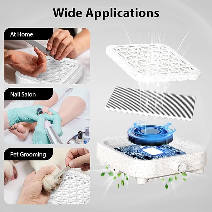 HAMARA Nail Dust Collector Replacement Filters 2 Pack โ Reusable 6x7 Inch Fabric โ Compatible Only with HAMARA Nail Dust Collector Model โ Easy to Clean & Maintains Suction