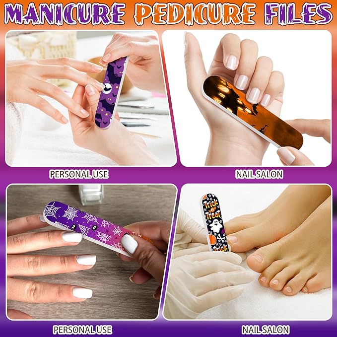 50 Pack Halloween Gifts Bulk for Women Mini Emery Board Nail Files Crazy Party Favors Halloween Theme Goodie Bags Stuffers for Party Supplies Employee Appreciation Teacher Staff Coworkers
