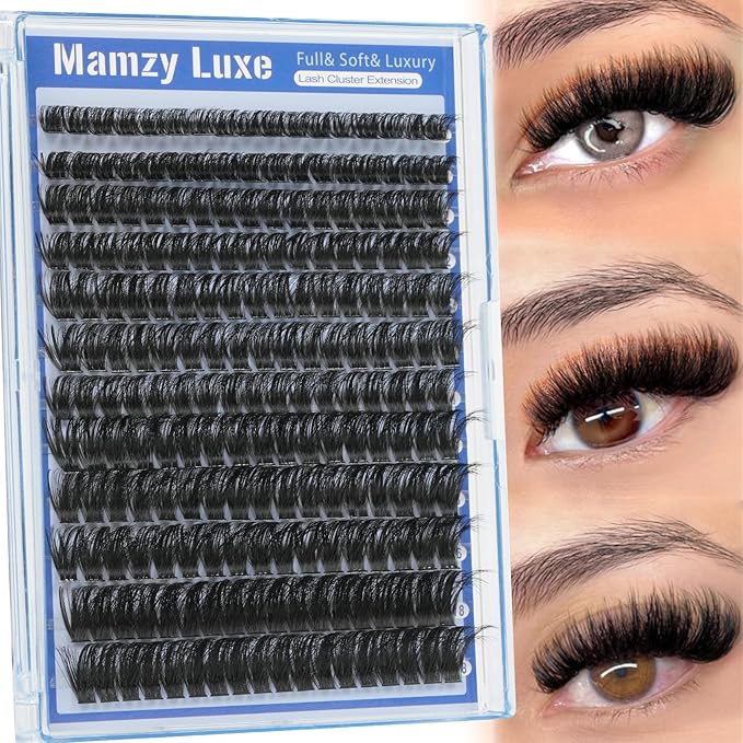 Fluff Lash Clusters Kit 100D Individual Lashes Clusters 10-18MM Eyelash Clusters Kit Dramatic Full Volume False Eyelashes 3D Luxury Cluster Eyelash Extension Kit by MAMZY LUXE