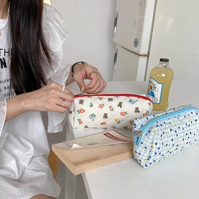 Pencil Case Pen Case Office College School Storage Bag Pouch Holder Box Organizer Makeup Pouch Cosmetic Bag Aesthetic Cute Pencil Case for Girls Boys Kids (ZM)