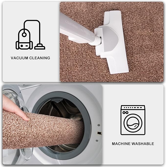 PURRUGS Dirt Trapping Door Mat 20" x 31.5", Non-Slip Machine Washable Entryway Rug, Dog Doormat, Indoor Front Door Mat, Super Absorbent Entry Rug for Muddy Shoes & Paws, Brown-Light Cream