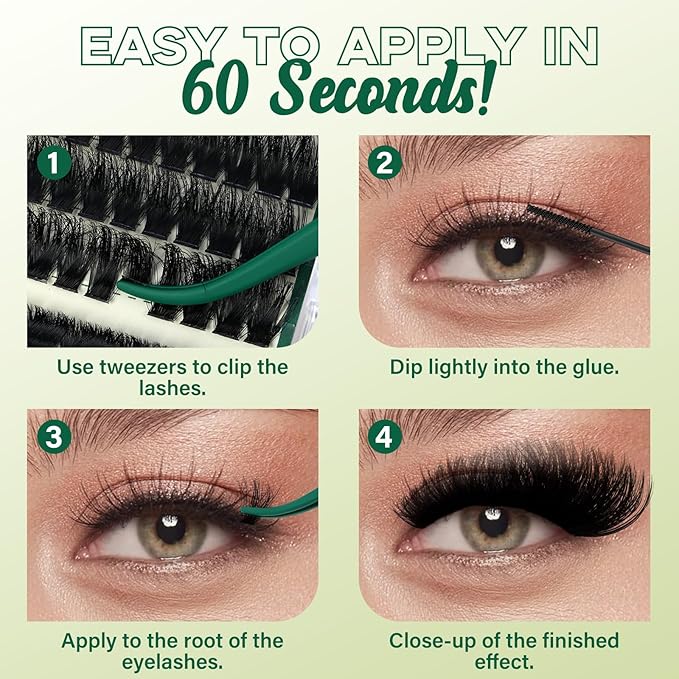 KEYYOU Lash Clusters 3D Effect 231pcs Eyelash Clusters 100D200D 10-18mm D Curl Wispy Lashes Individual Cluster Lashes Natural Volume Soft DIY Lash Extensions (3D-100D200D-D-10-18MIX)