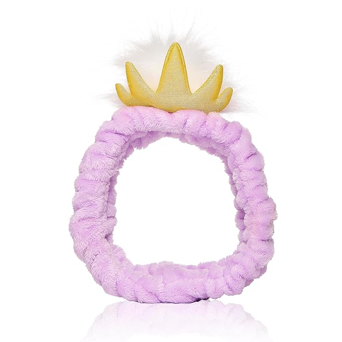 Disney Spa Headband, Soft, Plush, Adjustable, and Fun Hair Accessory for Skincare and Makeup Routines, Ursula by Belle Maison
