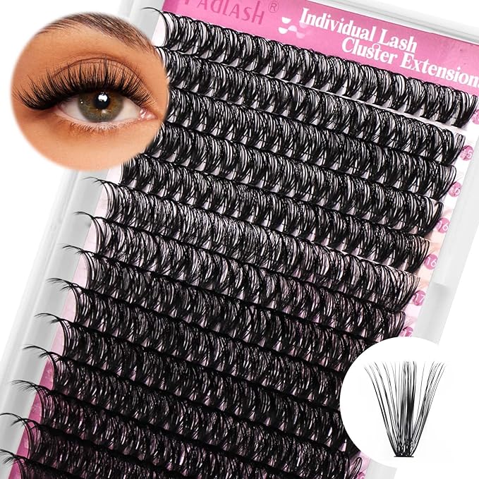Individual Lashes Big Tray D Curl Lash Clusters 10D 20D 30D 40D Individual Lash Extensions Cluster Lashes Lash Extension Supplies Eyelash Clusters (40D-0.07D, 15-20mm)
