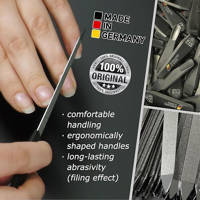 3 Swords Germany - Sapphire Metal Nail File Set 10 Pieces with 1 Piece 3-Way Nail Buffer – Nail Care Made in SOLINGEN/Germany