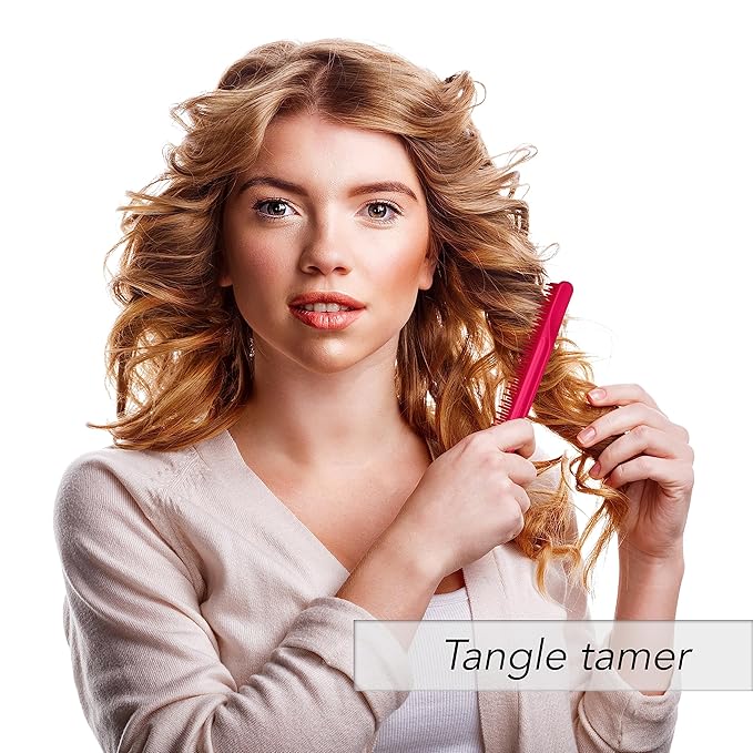 Allegro Combs 3-Row Detangling Comb, Wide Tooth Curl Defining Brush, Perfect for Women Curly Hair Stylists, Curl Defining Comb, Pink, Made In The USA, 1 Piece