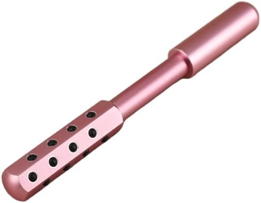 Betypura 24-Stone Facial Roller - Cooling Face & Neck Massager Tool for Skin Rejuvenation | 360° Contouring with Germanium Stones & Aircraft Aluminum | Portable 7.6" Beauty Roller - Pink