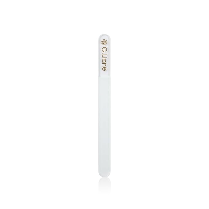Crystal Glass Nail File Professional Double Sided Etched Crystal Nail File Set for Nail Art & Nail Care Alternative to Metal Nail Files Emery Boards & Buffer(Clear Round)