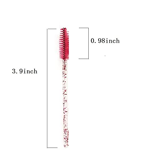 Pimoys 100 pcs Disposable Eyelash Mascara Brushes, Wands Applicator Eyebrow Brush Makeup Kit, Eyebrow Castor Oil Brush Makeup Tool