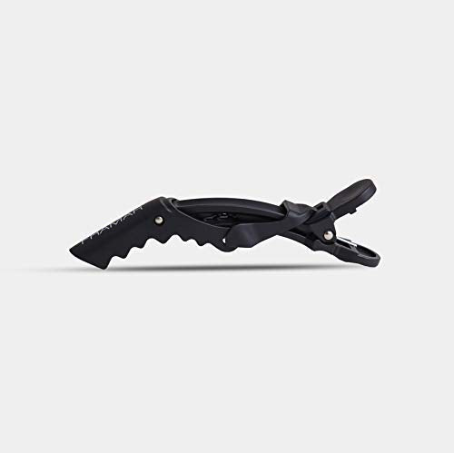 Framar Gator Grips Black Styling Hair Clips - Professional Black Hair Clips with Hair Styling and Sectioning, Rubberized - Wide Teeth & Durable for Hair Salon – 4 Pack