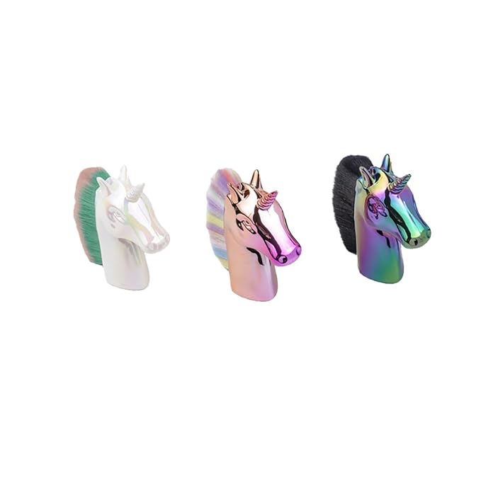 3pcs Nail Dust Brush Fan Makeup Brush Nail Clean Fingernail Striper Nail Art Face Foundation Makeup Unicorn Nail Manicure Powder