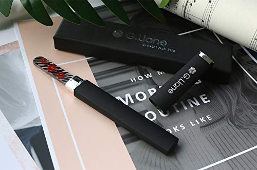 Premium Glass Nail File With Case Professional Crystal Fingernail Files Perfect Manicure Set For Women Men Kids Nail Care Gift Set(Black)