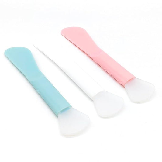 6 Pack Cosmetic Spatulas, Soft Silicone Spoon Scooper Extractor Tool for DIY Facial Mask Stick, Face Cream, Serum, Mud, Crafts, Makeup Applicator Brush for Mixing, Skincare, Sampling, Waxing