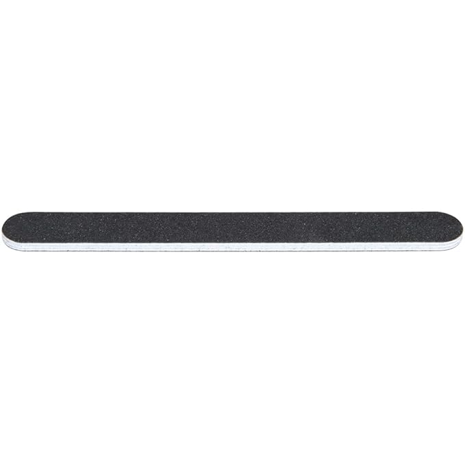 ForPro Professional Collection O-Files Foam Board, Double-Sided Manicure Nail File, 180/400 Grit, Individually-Wrapped, 6” L x .75” W, Black, 100-Count