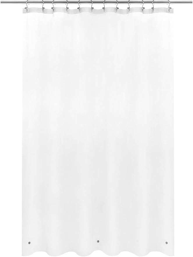 Barossa Design Frosted Shower Curtain Liner 69" x 70" with 3 Magnets - Waterproof PEVA Shower Liner for Bathroom/Stall, PVC Free, Metal Grommets - Frost, 69x70