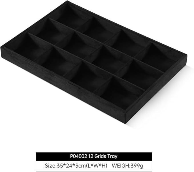 Jewelry Organizer For Drawer, Velvet Jewelry Trays,Premium Watch Tray,Luxury Bracelet Storage,Black Stackers Jewelry Organizer
